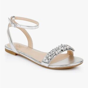 Jewel Badgley Mischka Ohara Minimalist Crystal Adorned Flats